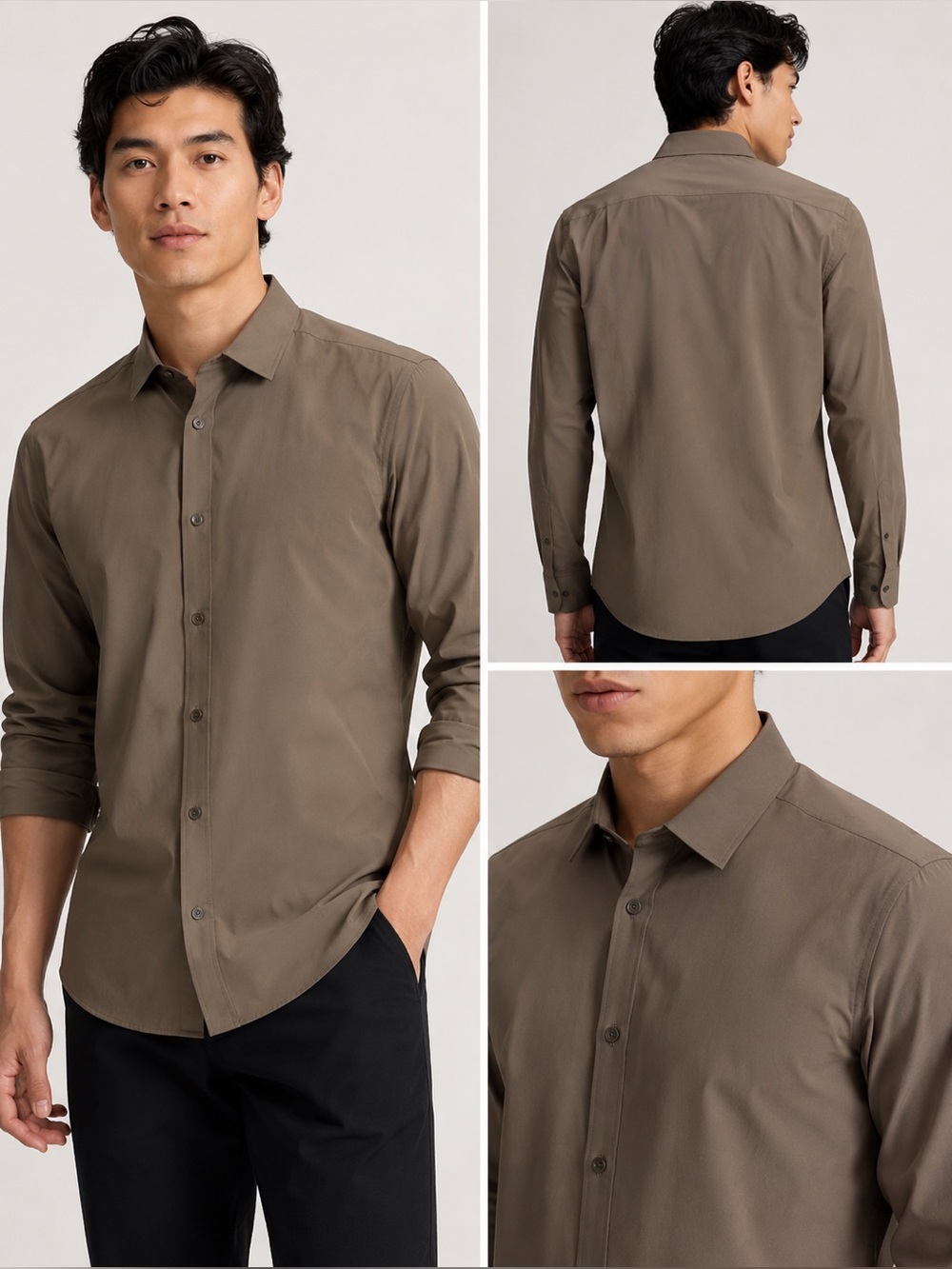 NWT Frank And Oak The Essential Dress Shirt Olive Large Performance Button Up